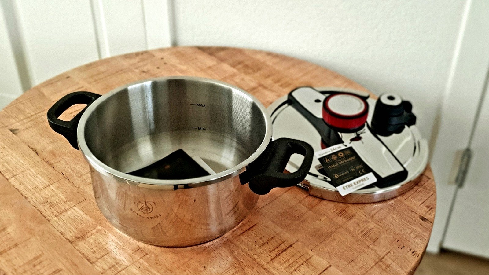 Snelkookpan 6L Drukpan voor Inductie & Gas – RVS –  Ø24 cm, Nieuw, Royal Swiss, Ophalen of Verzenden, Rvs
