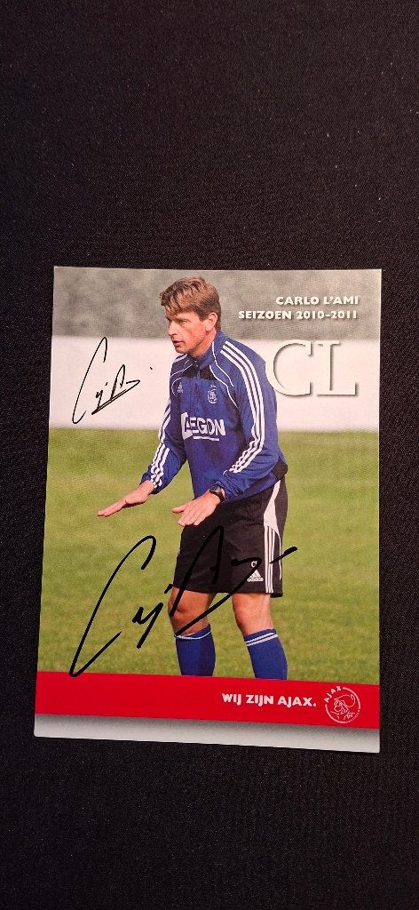 Spelerskaart met handtekening; Carlo L'Ami # Ajax Feyenoord, Ophalen of Verzenden, Nieuw, Ajax, Spelerskaart