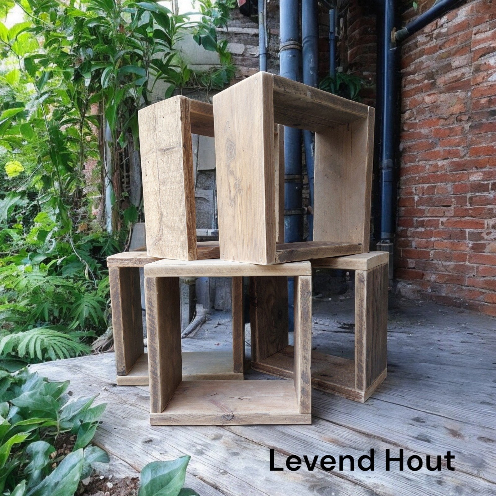 steigerhouten kubussen, Ophalen, Nieuw