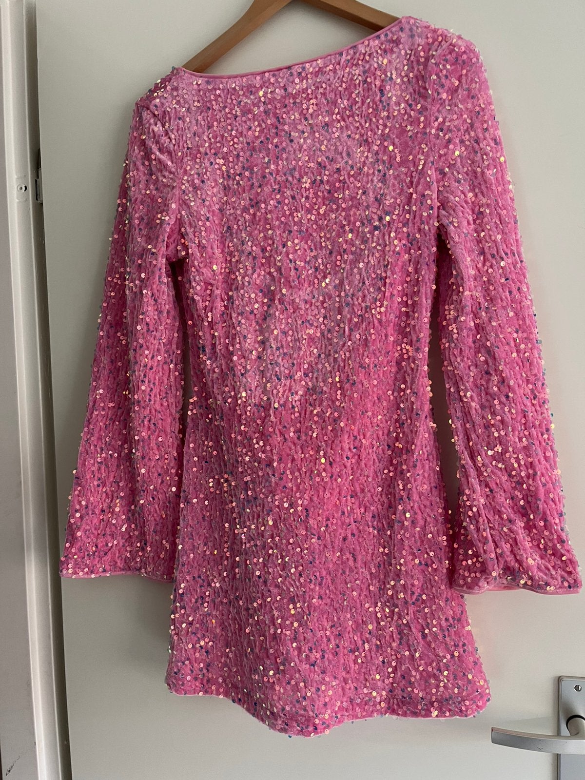 Jurk met pailletten, Maat 38/40 (M), Ophalen of Verzenden, Zo goed als nieuw, Roze