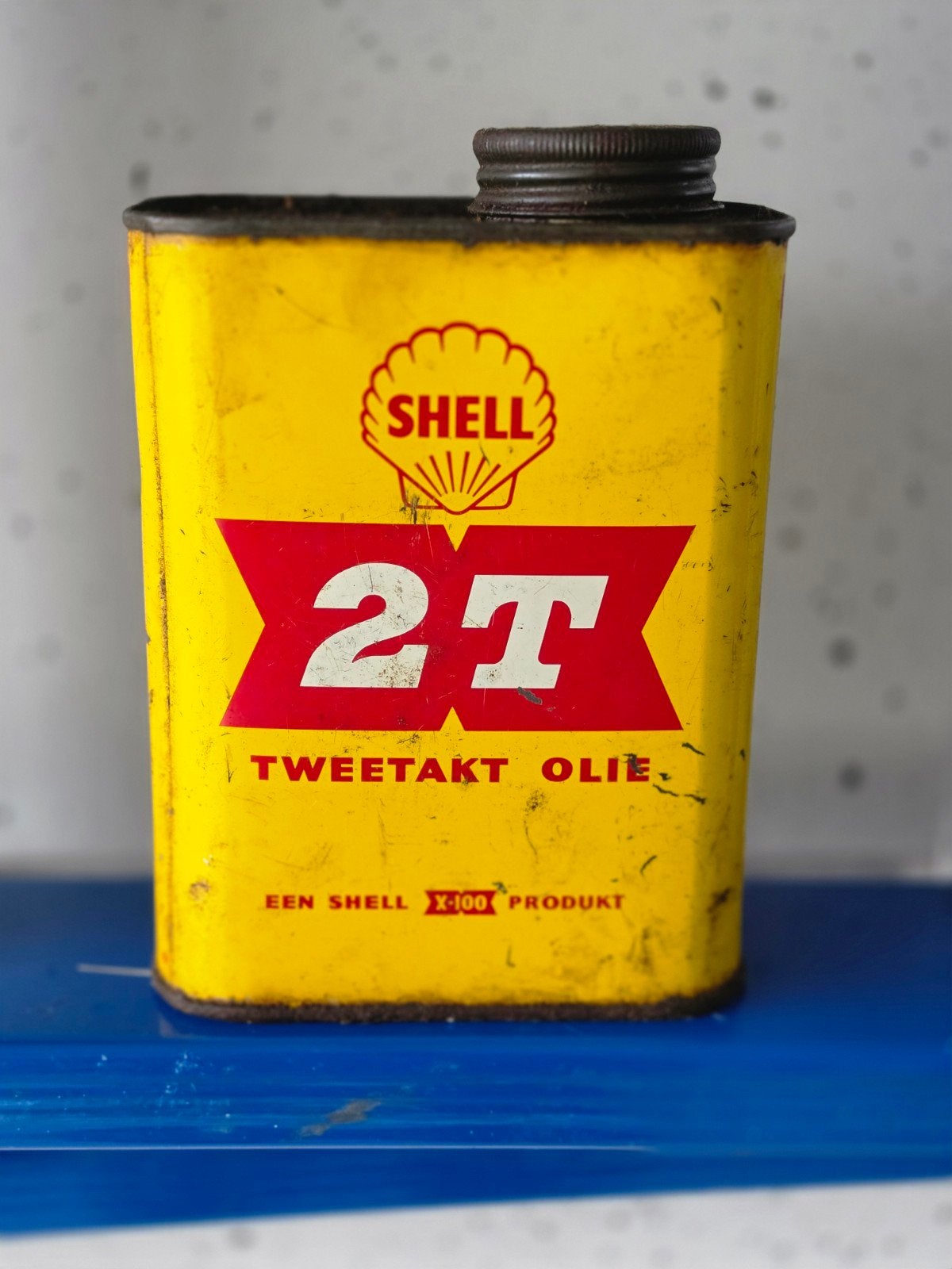 Shell Tweetact Olie blik, Ophalen of Verzenden, Gebruikt, Overige