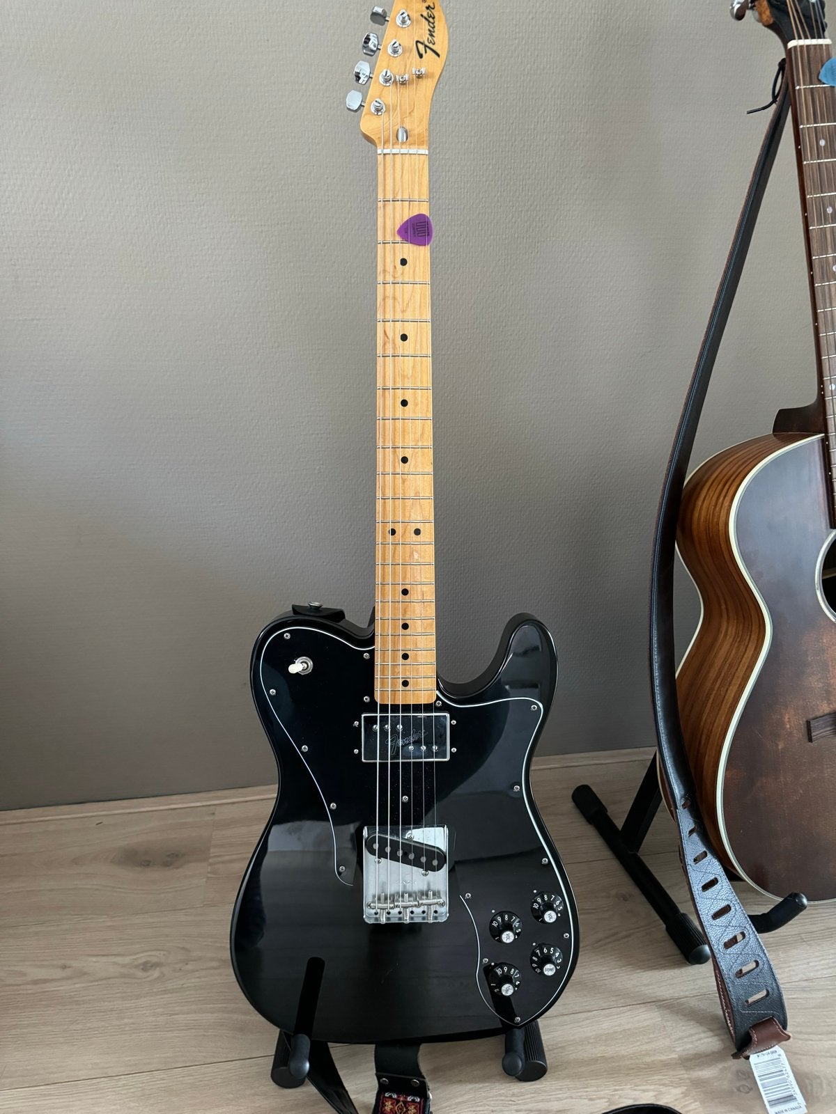 Fender MIM Vintera Telecaster Custom Zwart - Humbucker Neck, Ophalen, Zo goed als nieuw, Solid body, Fender