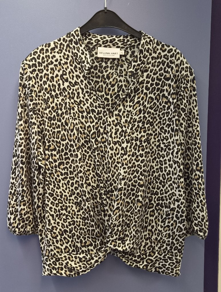 Helena Hart Amsterdam top XL Panterprint 3/4 mouw art 52300, Kleding | Dames, Postbus 123, 1000 AC Amsterdam, Meerkleurig, Maat 46/48 (XL) of groter