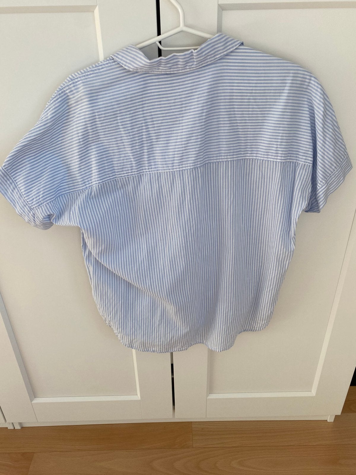 Blauwe gestreepte katoenen blouse shirt H&M maat 36, Ophalen of Verzenden, Zo goed als nieuw, Maat 36 (S), Blauw