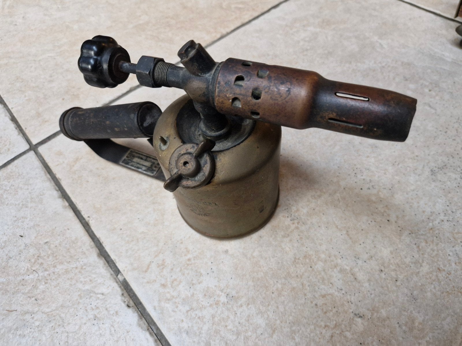 Antieke Messing Benzinesoldeerlamp - Prachtig Patina!, Ophalen of Verzenden
