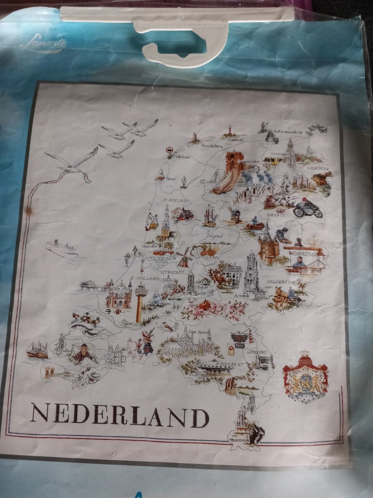 lanarte kaart van Nederland, Ophalen of Verzenden, Gebruikt, Borduurpakket