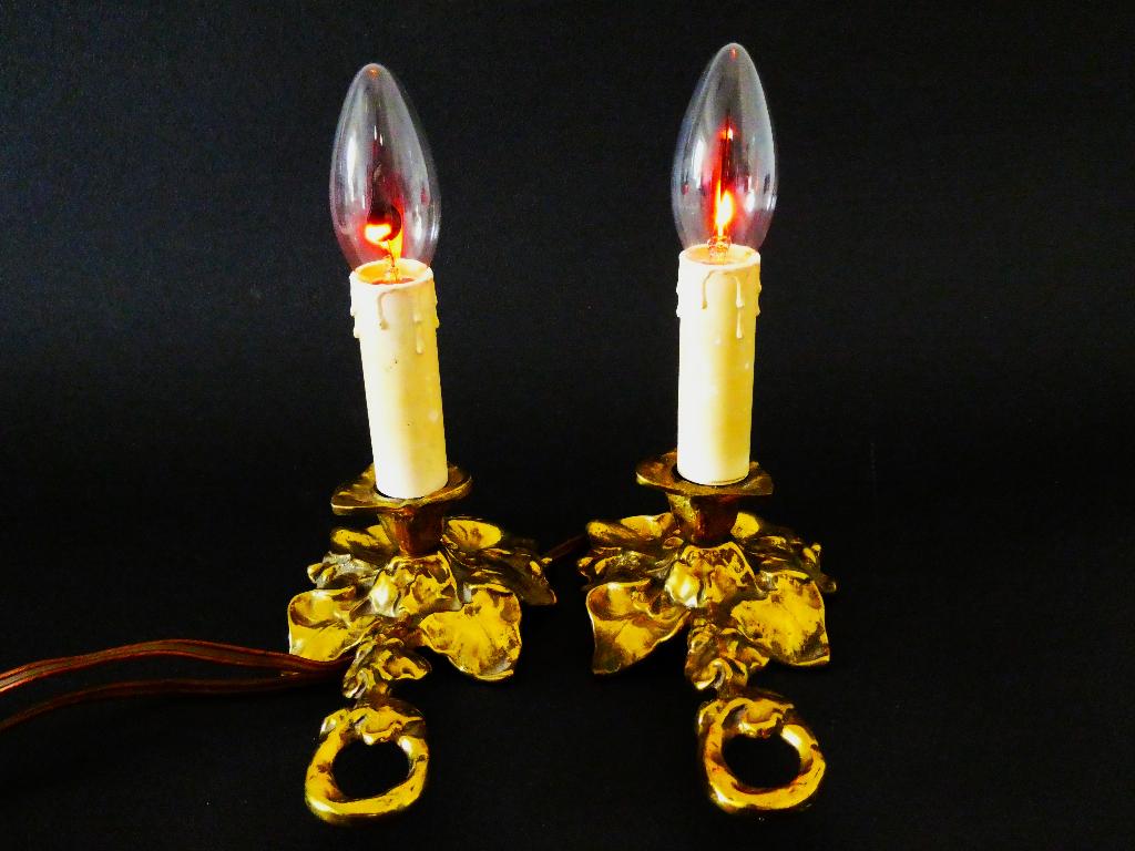 2 Tafellampen / blaker lamp in de vorm van een floraal blad, Ophalen of Verzenden