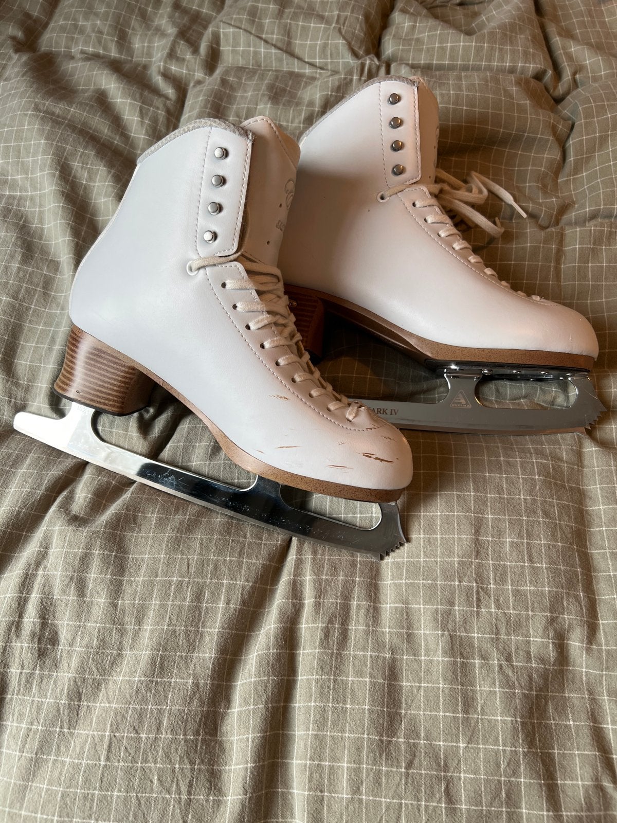 Jackson Evo kunstschaatsen met Mark IV ijzers - Maat 41/42, Overige merken, Gebruikt, Ophalen of Verzenden, Kunstschaatsen