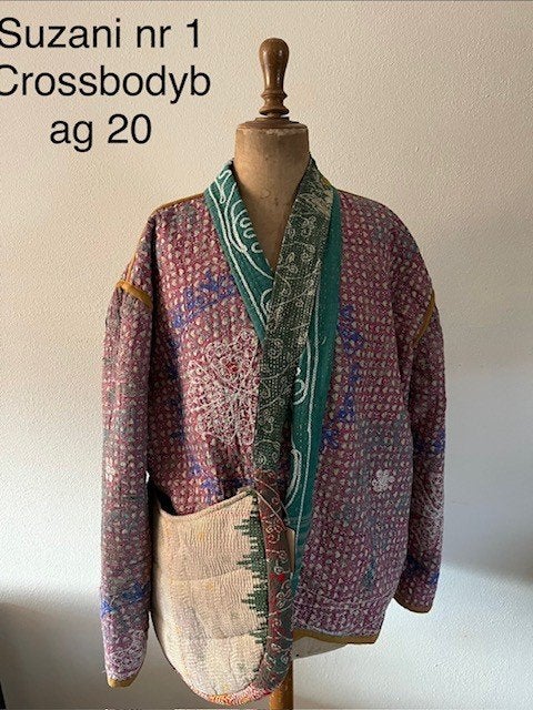 Reversible jasjes, vintage stof, hand geborduurd, tassen, Overige kleuren, Maat 42/44 (L), Nieuw, Ophalen of Verzenden