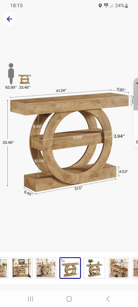 LITTLE TREE consoletafel / sidetable – lichtbruin – ZGAN, Ophalen, 100 tot 150 cm, 1 of 2 laden, Zo goed als nieuw