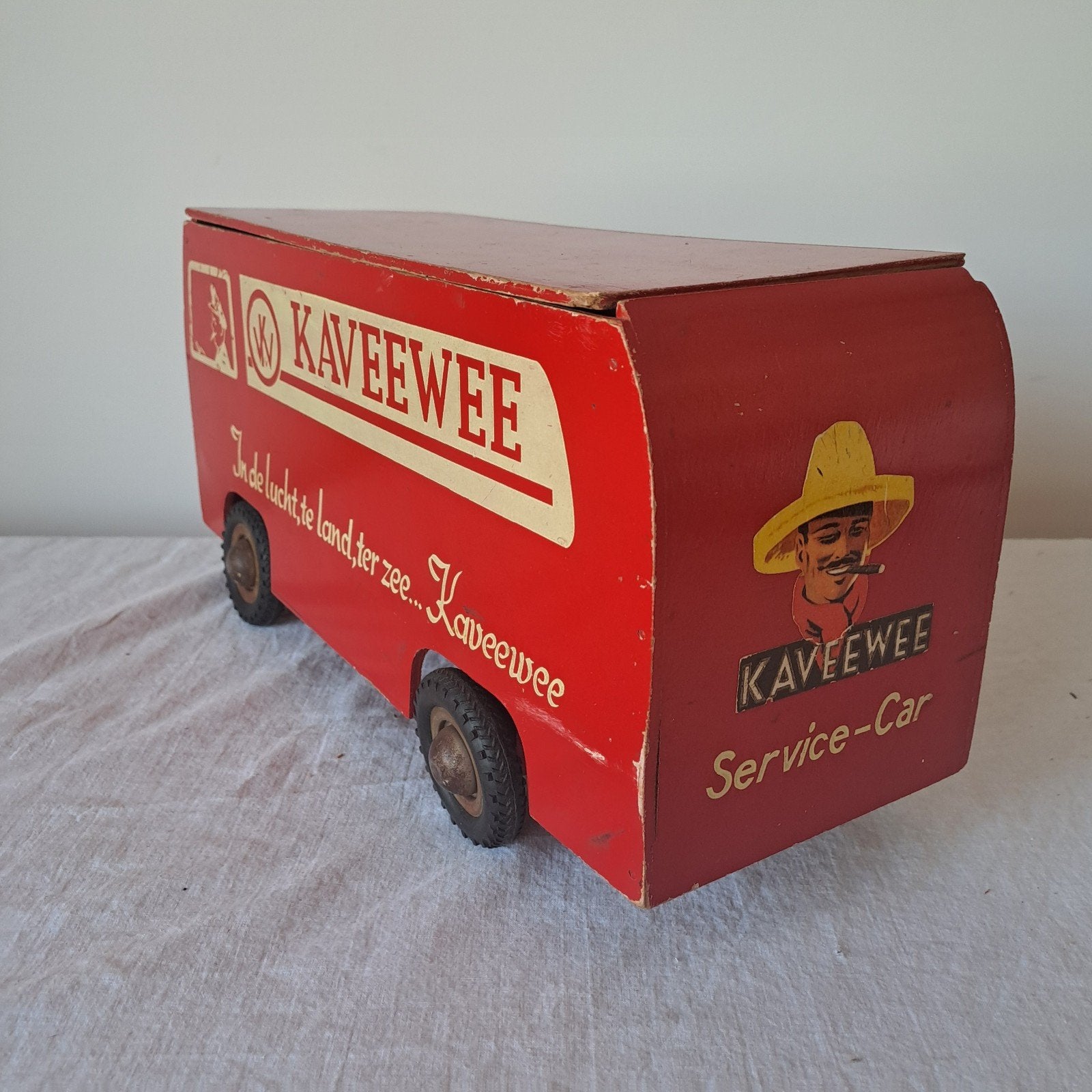 Kaveewee sigarendoos auto reclame met deksel, Ophalen of Verzenden, Zo goed als nieuw, Reclamebord