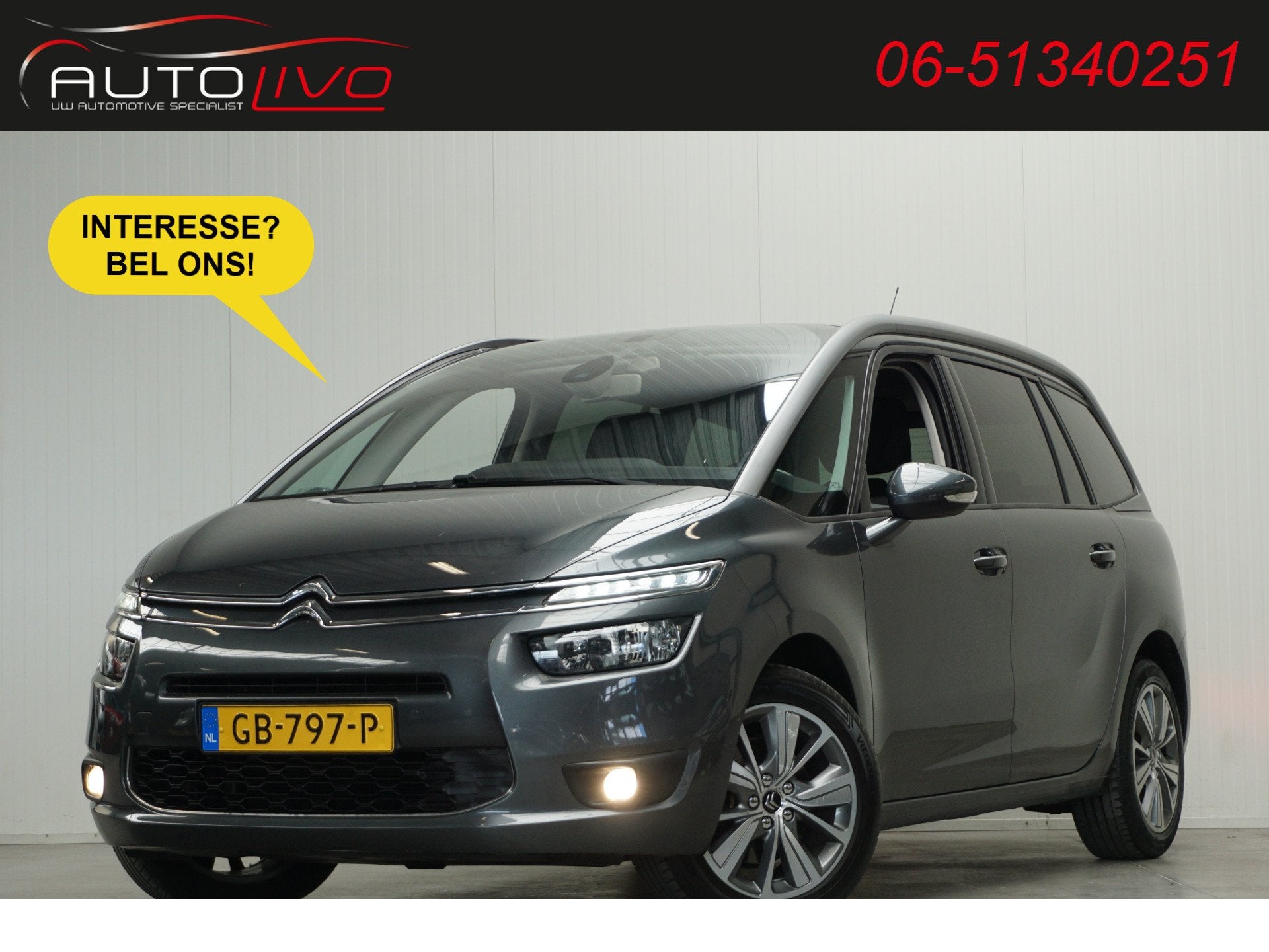 Citroën Grand C4 Picasso 1.6 e-THP Intensive AUTOMAAT! 165, Dealer onderhouden, Gebruikt, 4 cilinders, Origineel Nederlands
