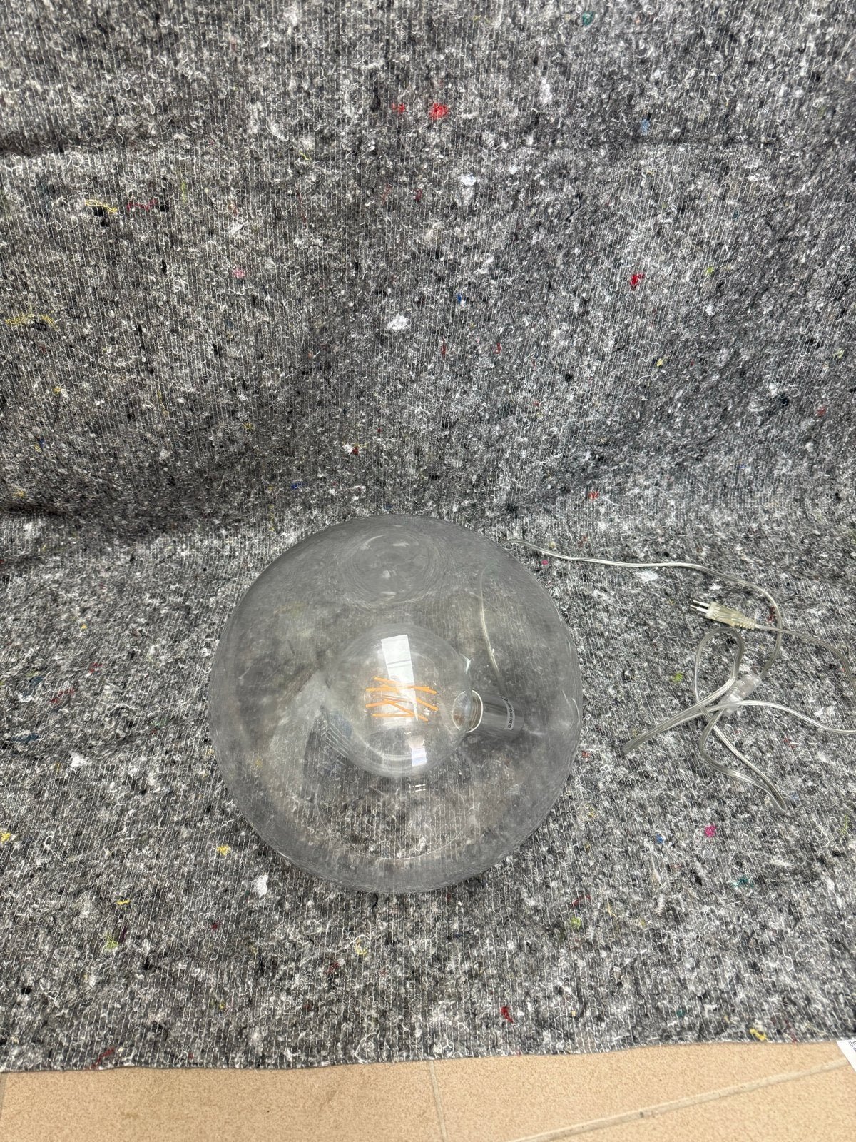 Glazen bol lamp - Gebruikt, Ophalen, Gebruikt, Glas