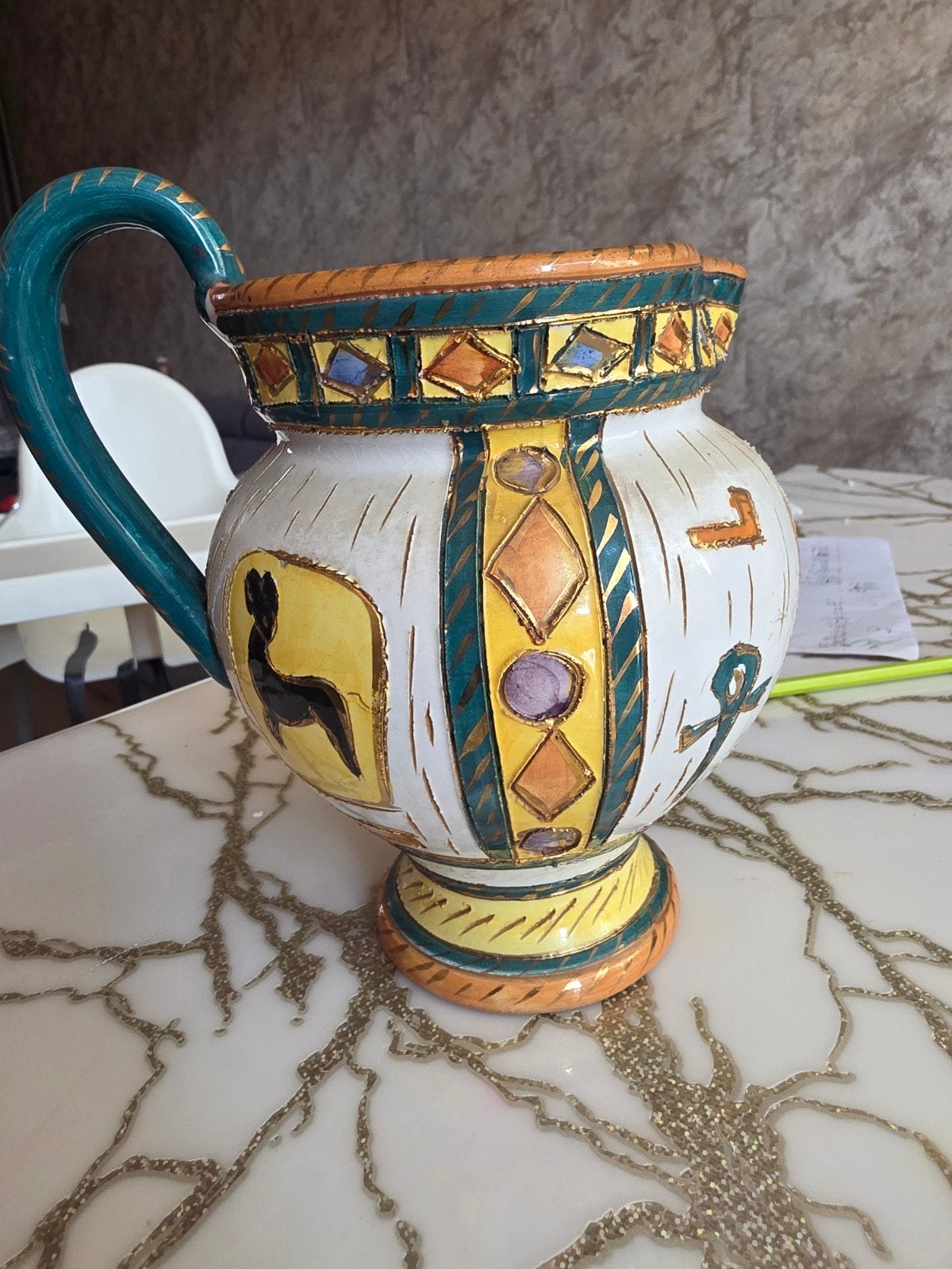 Antieke Deruta Egyptian Revival Kan - Cleopatra/Farao, Antiek en Kunst, Ophalen of Verzenden