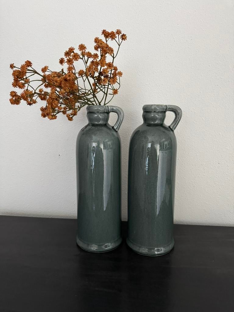 2 stuks BRYNXZ flessen donker blauw, Blauw, Aardewerk of Porselein, Nieuw, Ophalen of Verzenden