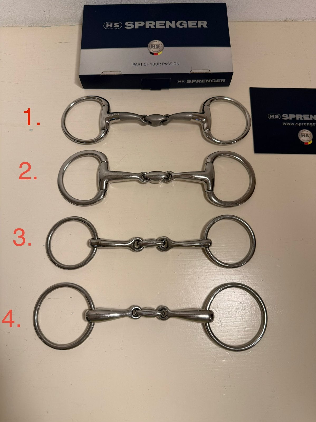 4x BIT HS Sprenger Satinox & BR dubbelgebroken RVS 12,5 ZGAN, Dieren en Toebehoren, Ophalen of Verzenden, Zo goed als nieuw, Dressuur