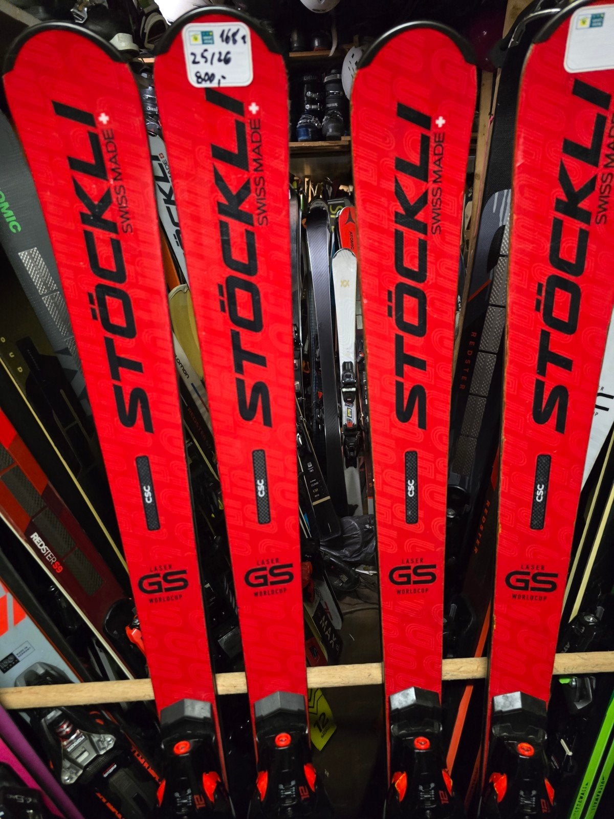 168cm STOCKLI LASER GS CAC WORLDCUP 1600€ VOOR KENNERS SWISS, Sport en Fitness, Skiën en Langlaufen, Overige merken, 160 tot 180 cm
