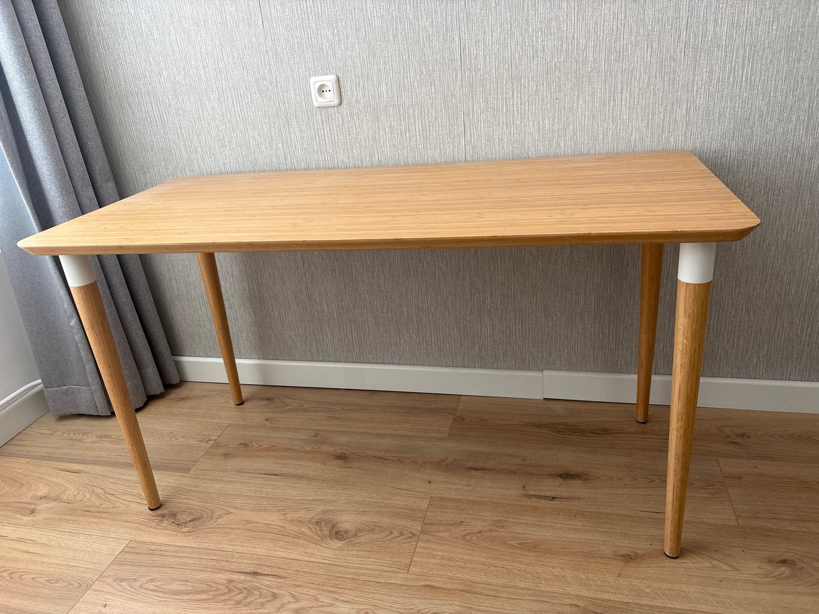 Ikea ANFALLARE / HILVER bureau, bamboo, 140x65 cm, Ophalen, Demontabel, Scandinavisch, 65 cm