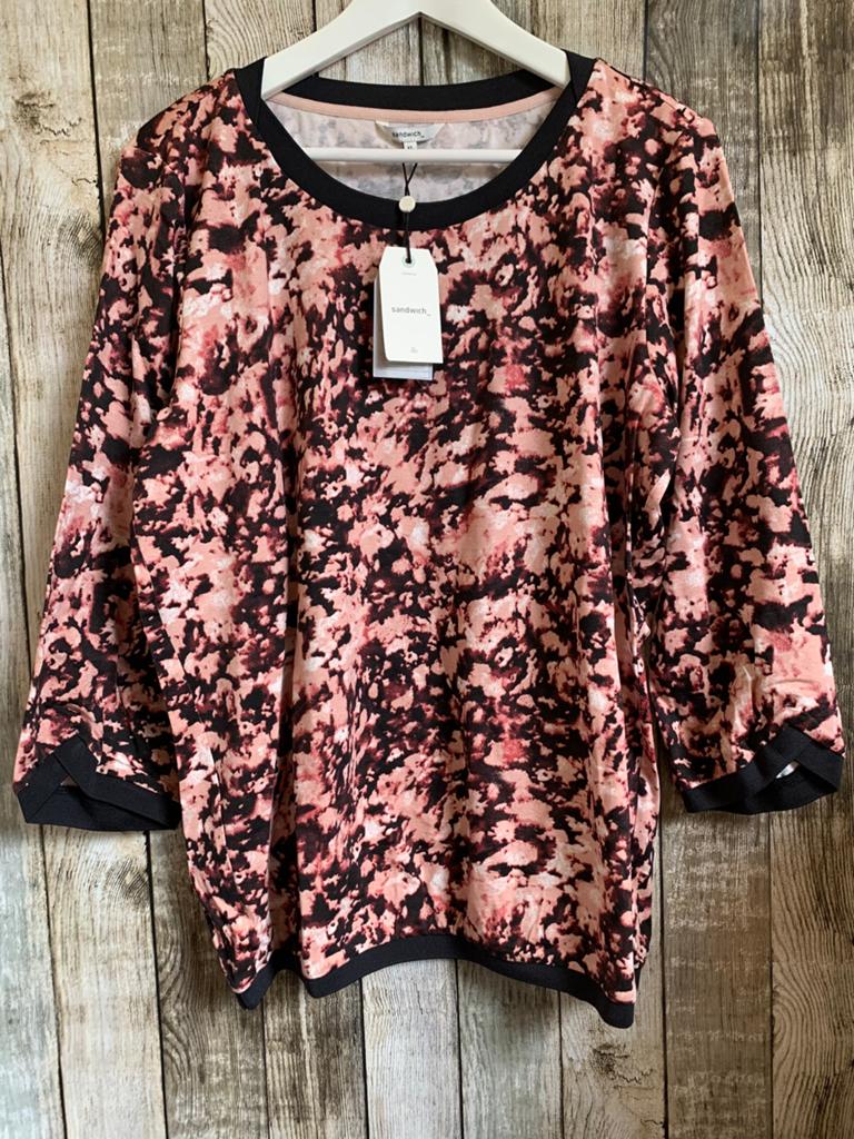 Sandwich super mooi nieuw roze/zwart truitje (Maat XL), Verzenden, Nieuw, Maat 46/48 (XL) of groter, Roze