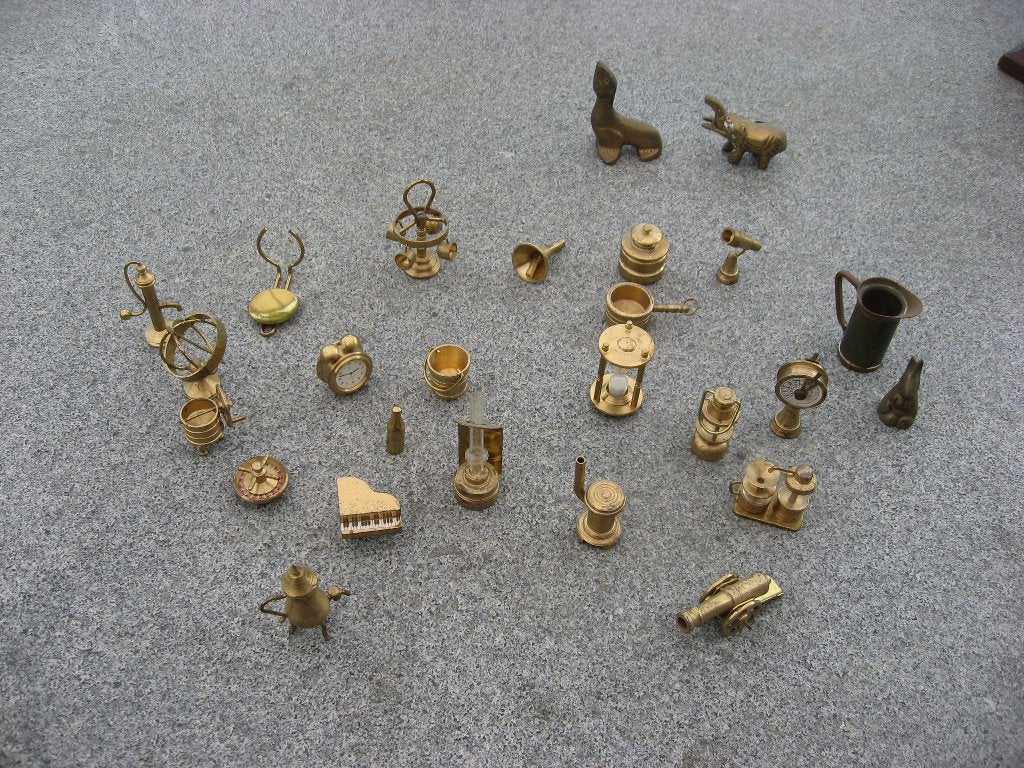 mooie koperen /messing miniaturen voor bv in letterbord, Antiek en Kunst, Verzenden, Koper