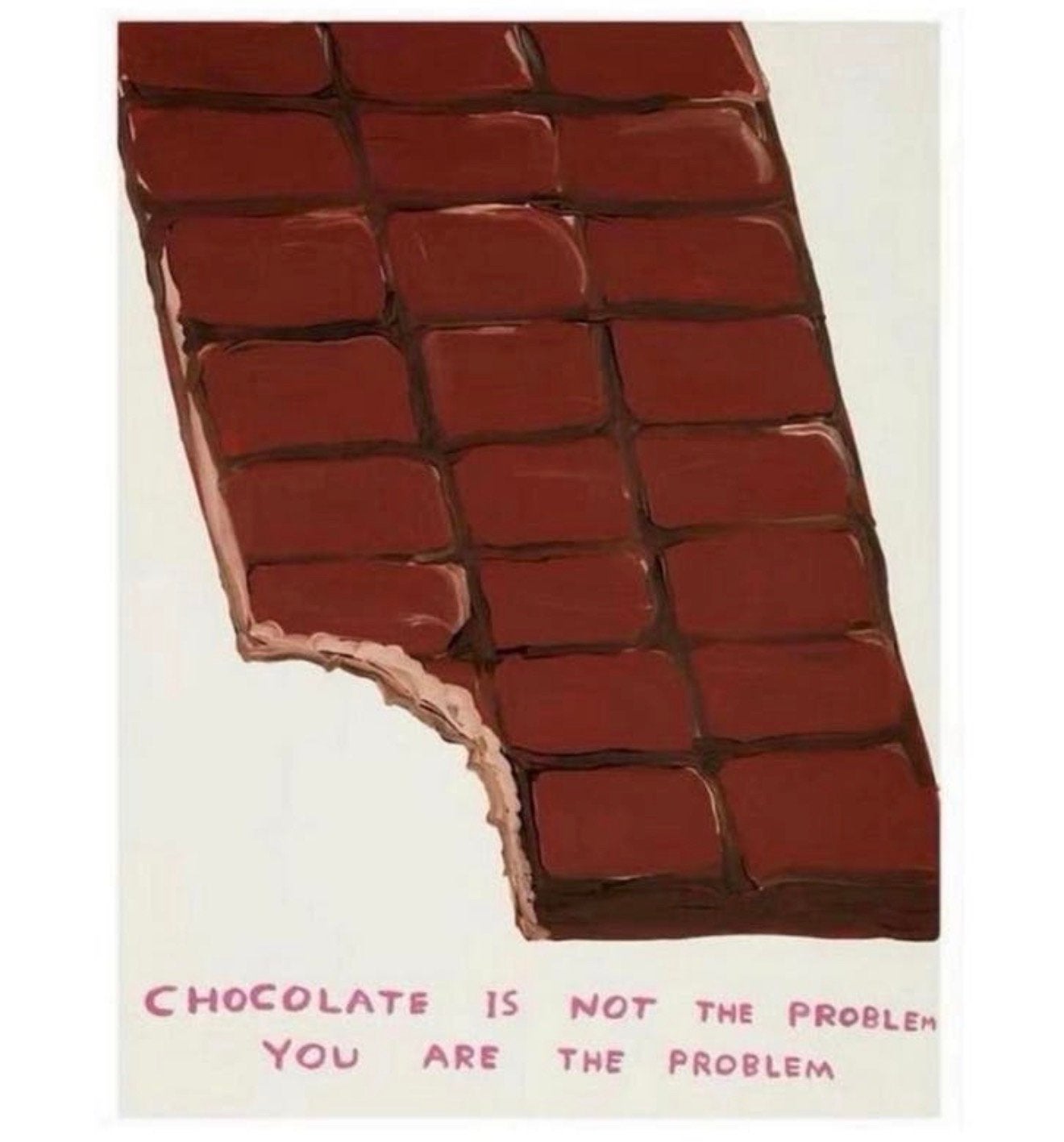 Kunstwerk - Chocolate is Not the Problem by David Shrigley, Ophalen of Verzenden