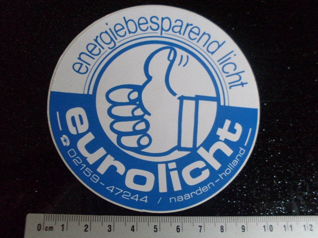 sticker eurolicht naarden logo energie besparend licht, Verzenden, Zo goed als nieuw, Bedrijf of Vereniging