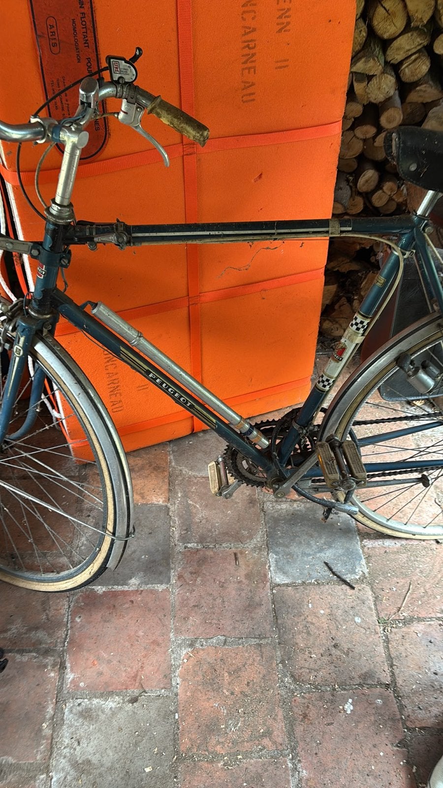 Vintage Peugeot heren toerfiets - Klassieke fiets, Gebruikt, Velgrem, 57 tot 61 cm, Ophalen