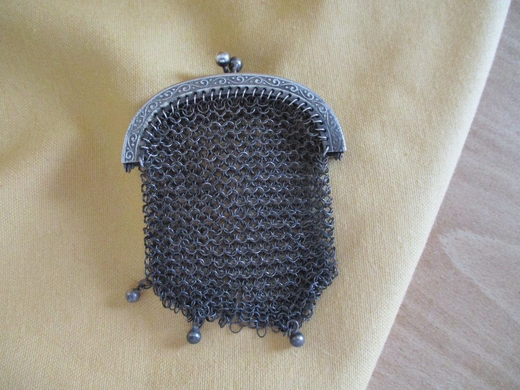 Zilveren beursje met maliën, Ophalen of Verzenden, Zilver