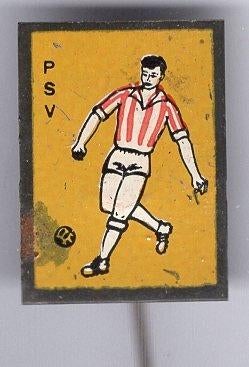 P.S.V. PSV geel op blik voetbalclub speldje ( Y_054 ), Verzenden, Zo goed als nieuw, Sport, Speldje of Pin