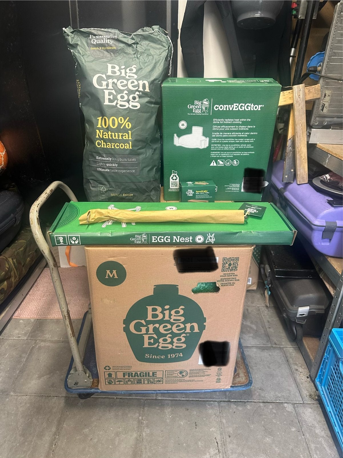 Big Green Egg Medium (M) compleet pakket, Ophalen, Nieuw, Met accessoires