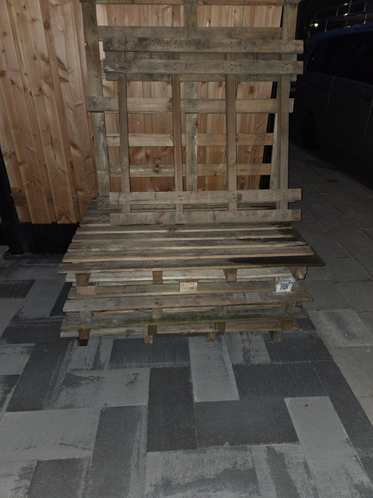 7 gebruikte pallets voor diverse projecten T.E.A.B., Doe-het-zelf en Verbouw, Ophalen, Gebruikt, Pallet, Minder dan 200 cm