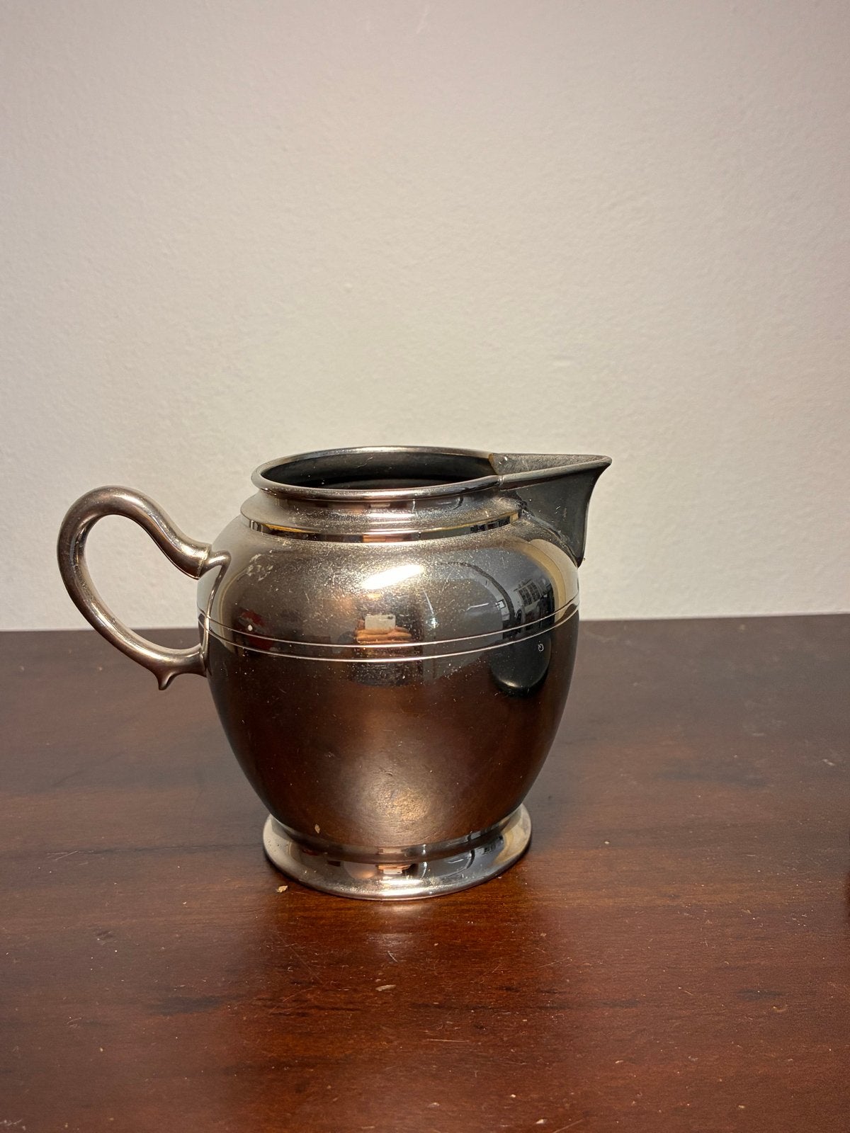 Antieke  verzilverde Melkkan / Roomkan, Antiek en Kunst, Ophalen of Verzenden, Zilver