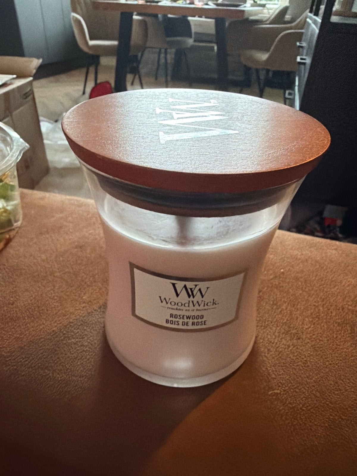 Woodwick Rosewood Kaars - Zo goed als nieuw, Ophalen, Woodwick, Was, Zo goed als nieuw
