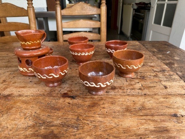 Workumer aardewerk servies handgemaakt Fries, Gebruikt, Overige merken, Overige typen, Ophalen of Verzenden