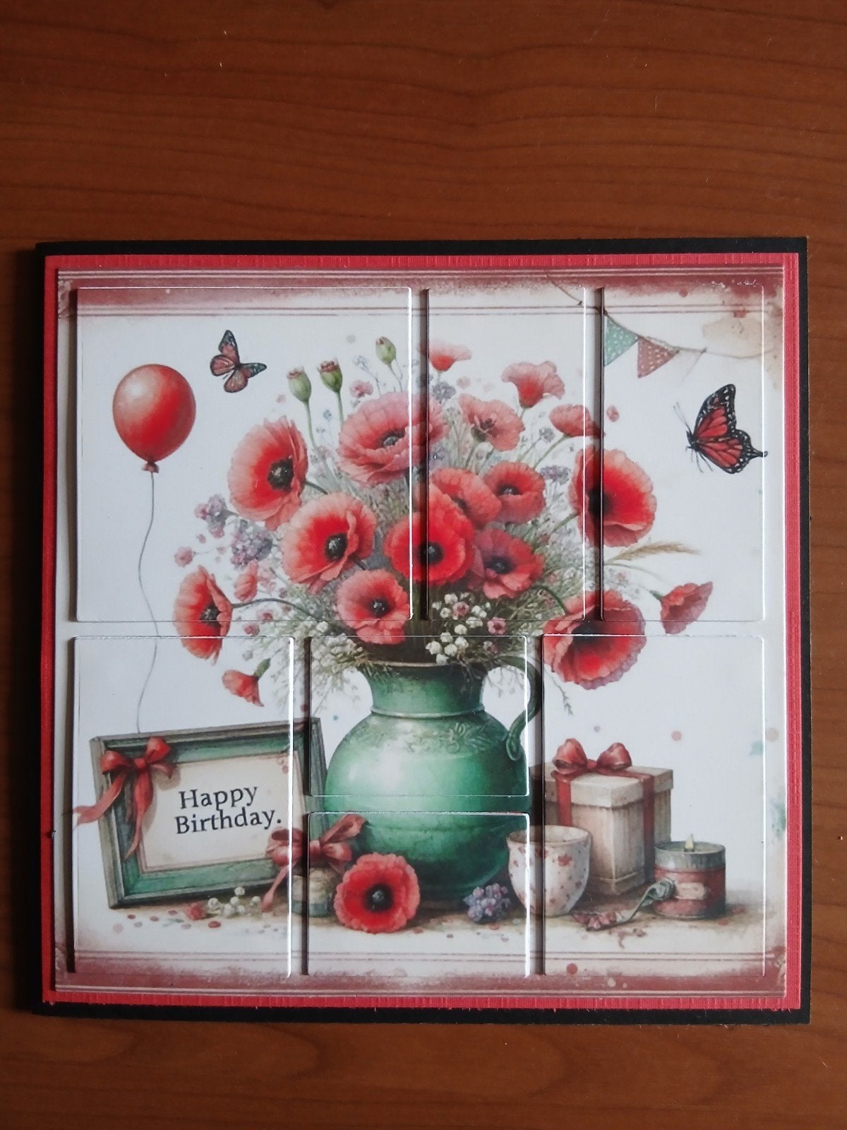 kaart happy birthday bloemen 95 = 1,75, Hobby en Vrije tijd, Ophalen of Verzenden, Zo goed als nieuw, Overige thema's