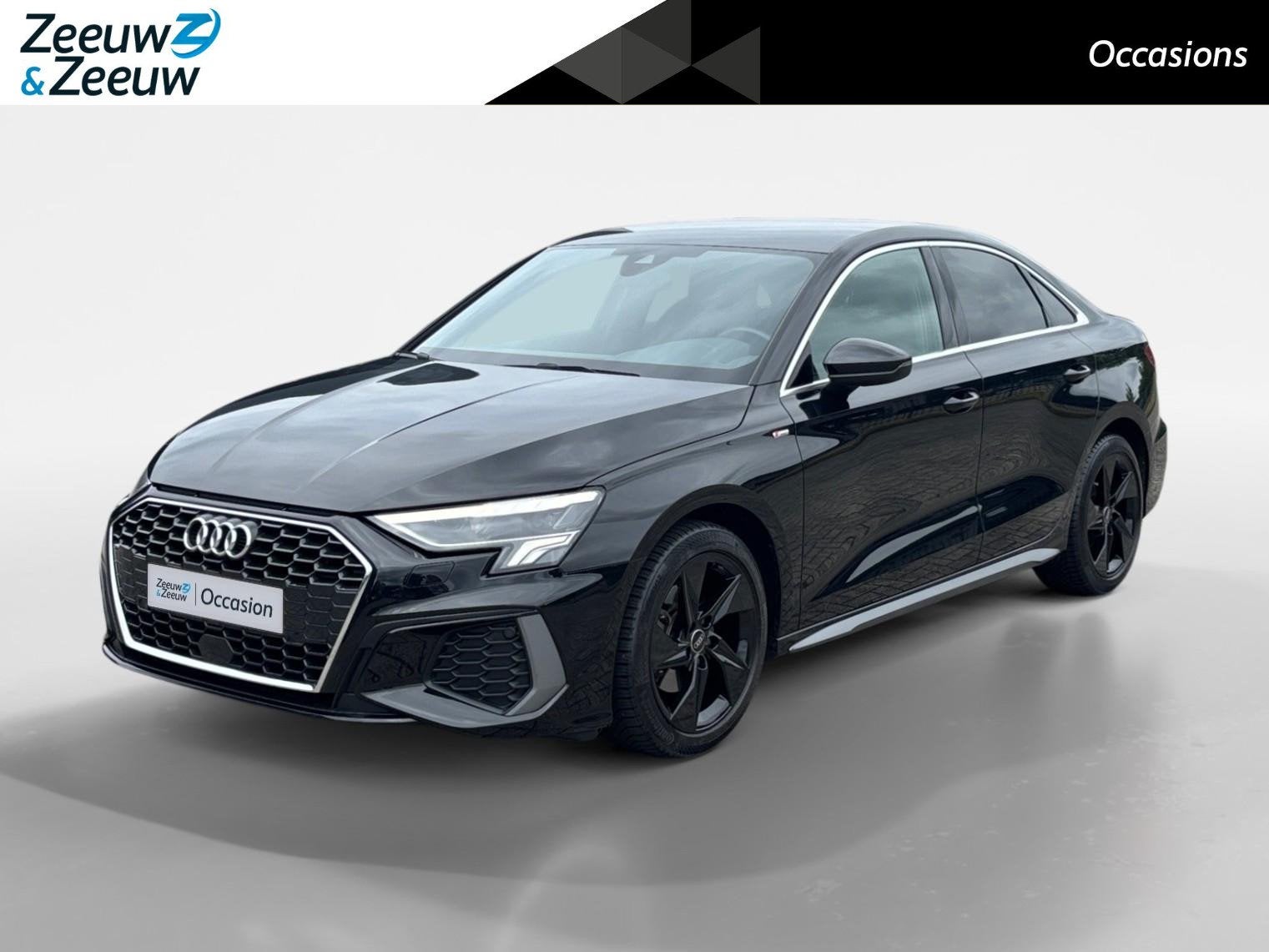 Audi A3 Limousine 110PK 30 TFSI S Edition Automaat | 1e eige, Gebruikt, Leder en Stof, Zwart, Origineel Nederlands