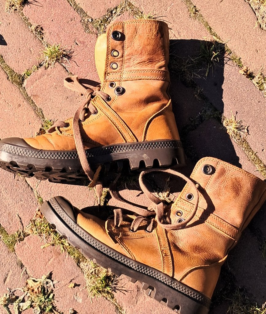 PALLADIUM 🍂  pallabrouse baggy leren laarsjes mt 37, Bruin, Verzenden, Lage of Enkellaarzen, Palladium