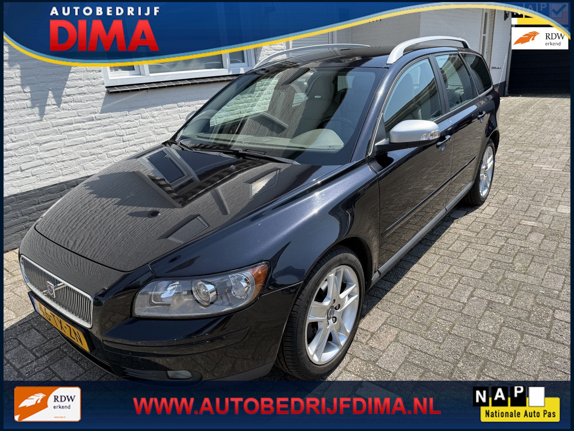 Volvo V50 1.8 Edition II Sport/ Airco/ Cruise Control/ Trekh, Auto's, Voorwielaandrijving, 125 pk, 4 cilinders, Zwart