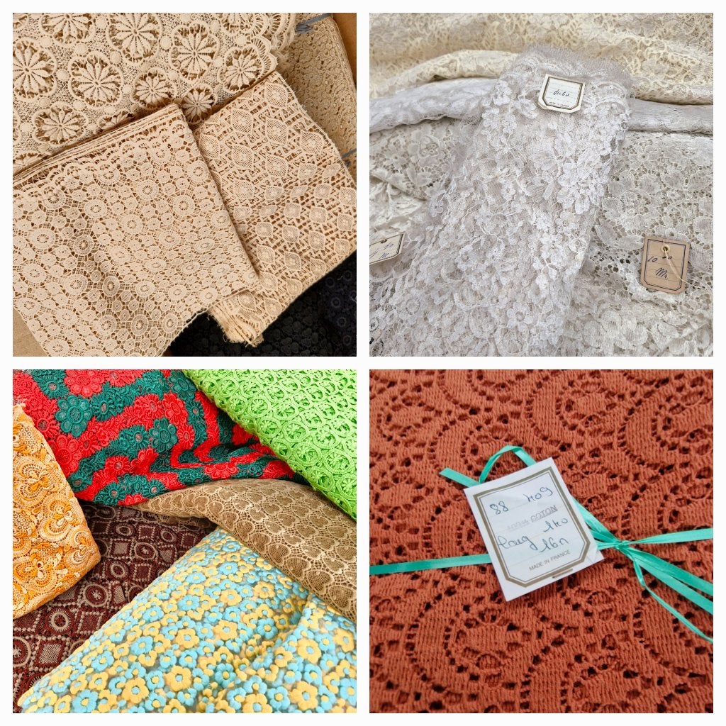 Uniek vintage retro Frans kant partij - 100% katoen