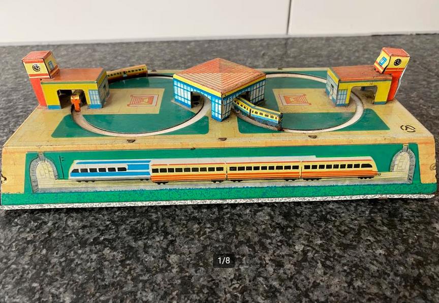 Blikken treinstation opwindbaar, vintage USSR, Ophalen of Verzenden