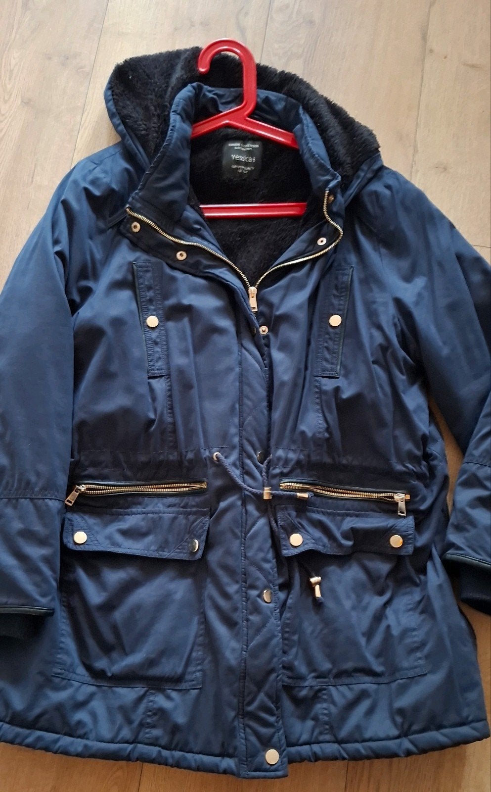 dames winterjas  maat 50, Ophalen, Blauw, Yessica, Maat 46/48 (XL) of groter