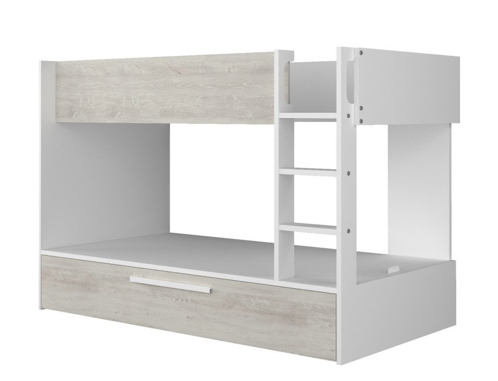 Jules stapelbed met slaaplade - 90x200 - Wit, Niet ingevuld, Niet ingevuld, Niet ingevuld