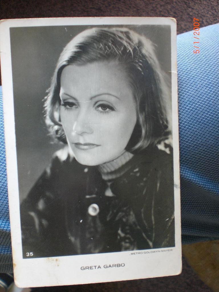 kaart Greta Garbo 3, Verzamelen, Ophalen of Verzenden, 1920 tot 1940, Gelopen, Sterren en Beroemdheden