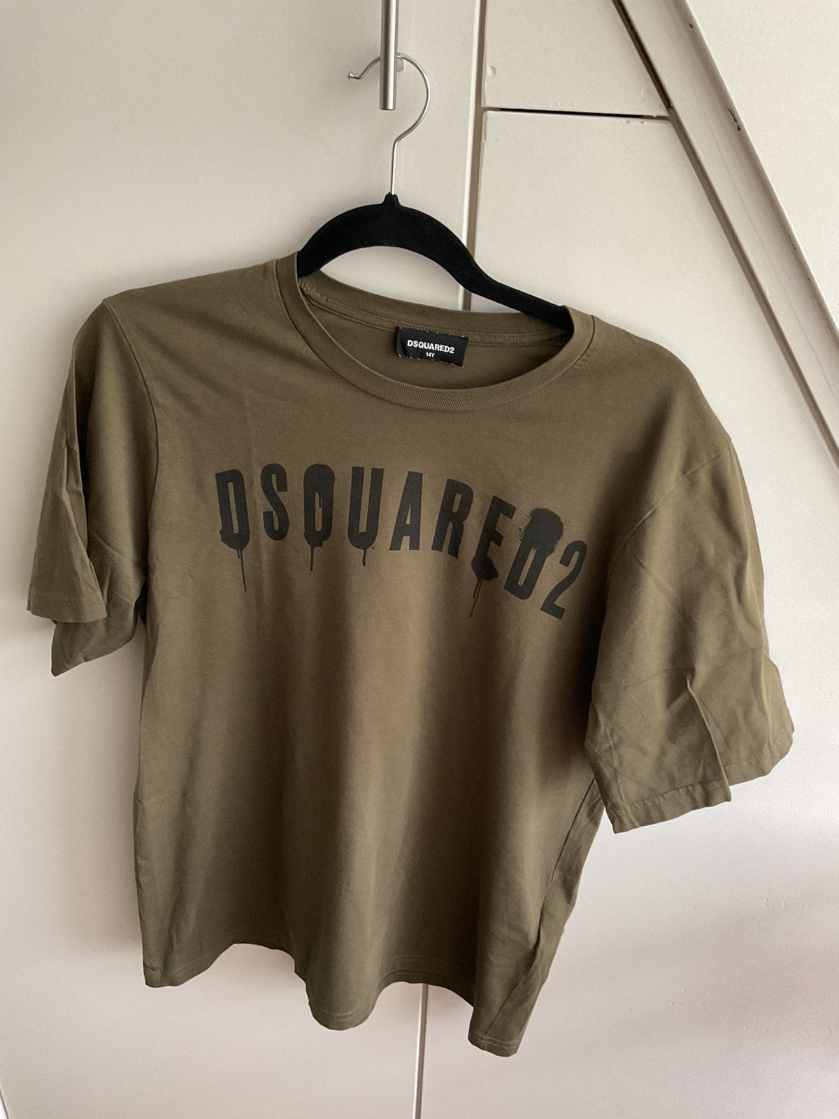 Dsquared2 khaki shirt maat 176, Kinderen en Baby's, Kinderkleding | Maat 176, Ophalen of Verzenden, Zo goed als nieuw, Jongen of Meisje