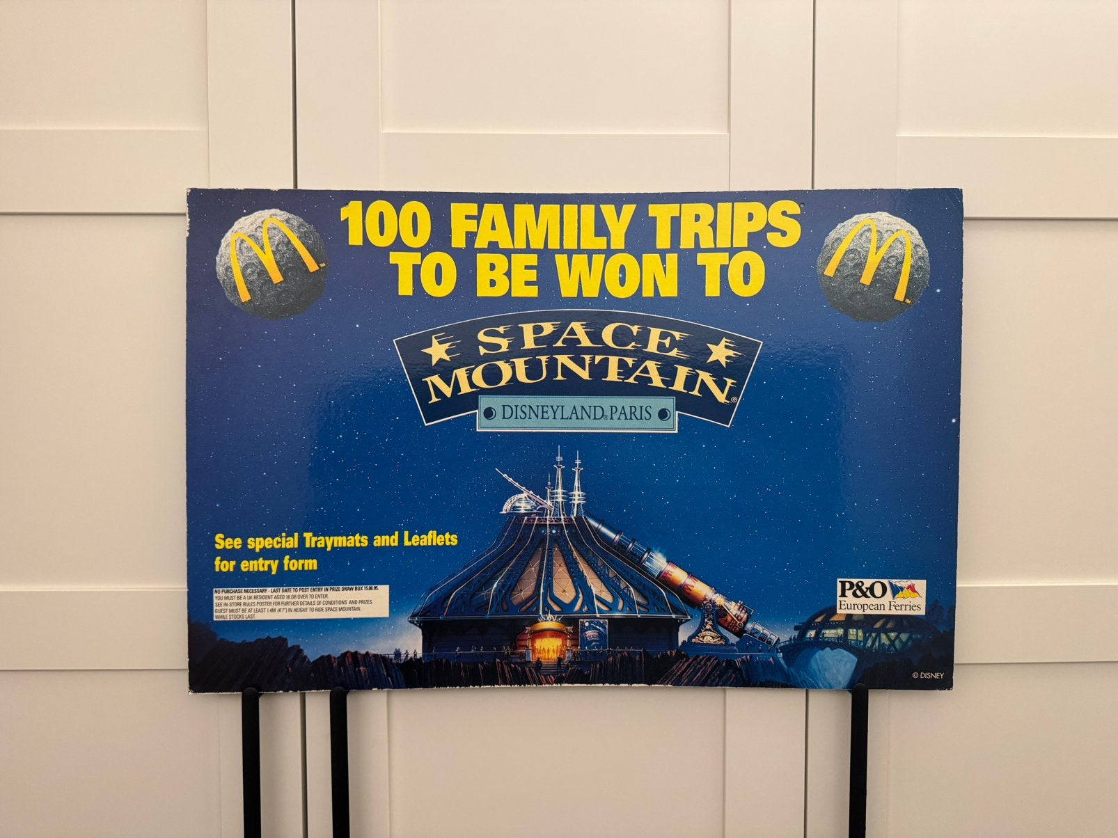 Origineel McDonalds reclame bord disneyland space mountain, Verzamelen, Ophalen of Verzenden, Zo goed als nieuw, Reclamebord
