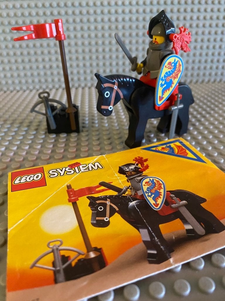 Lego Kasteel set 6009 Zwarte Ridder met bouwinstructie, Compleet, Gebruikt, Lego, Ophalen of Verzenden