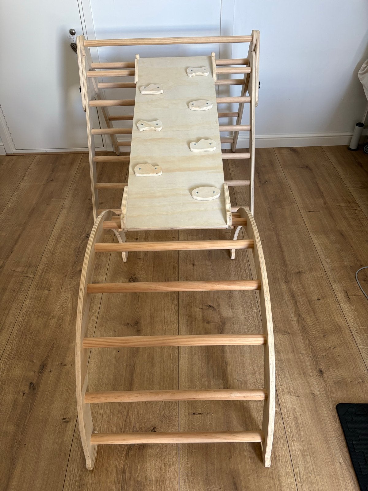 Houten Klimrek met Glijbaan en Klimwand voor Kinderen, Ophalen, Zo goed als nieuw, Glijbaan