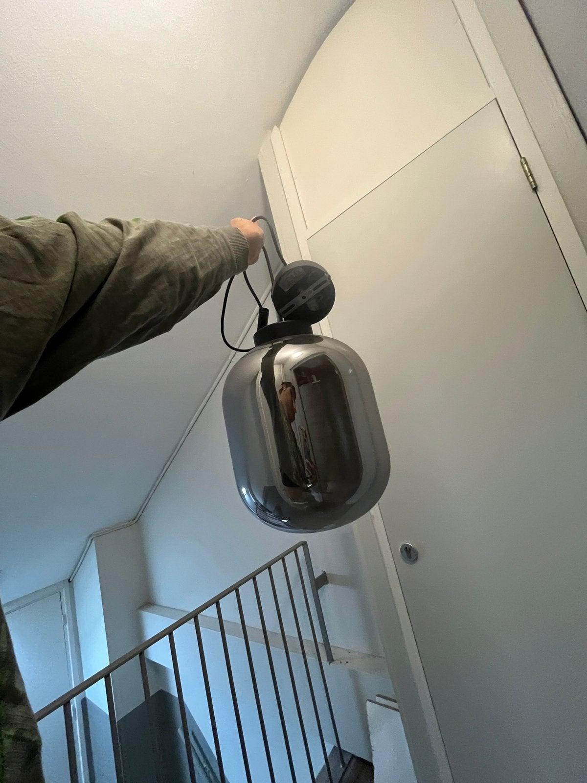 rookglas hanglamp - kwantum, Huis en Inrichting, Ophalen, Zo goed als nieuw