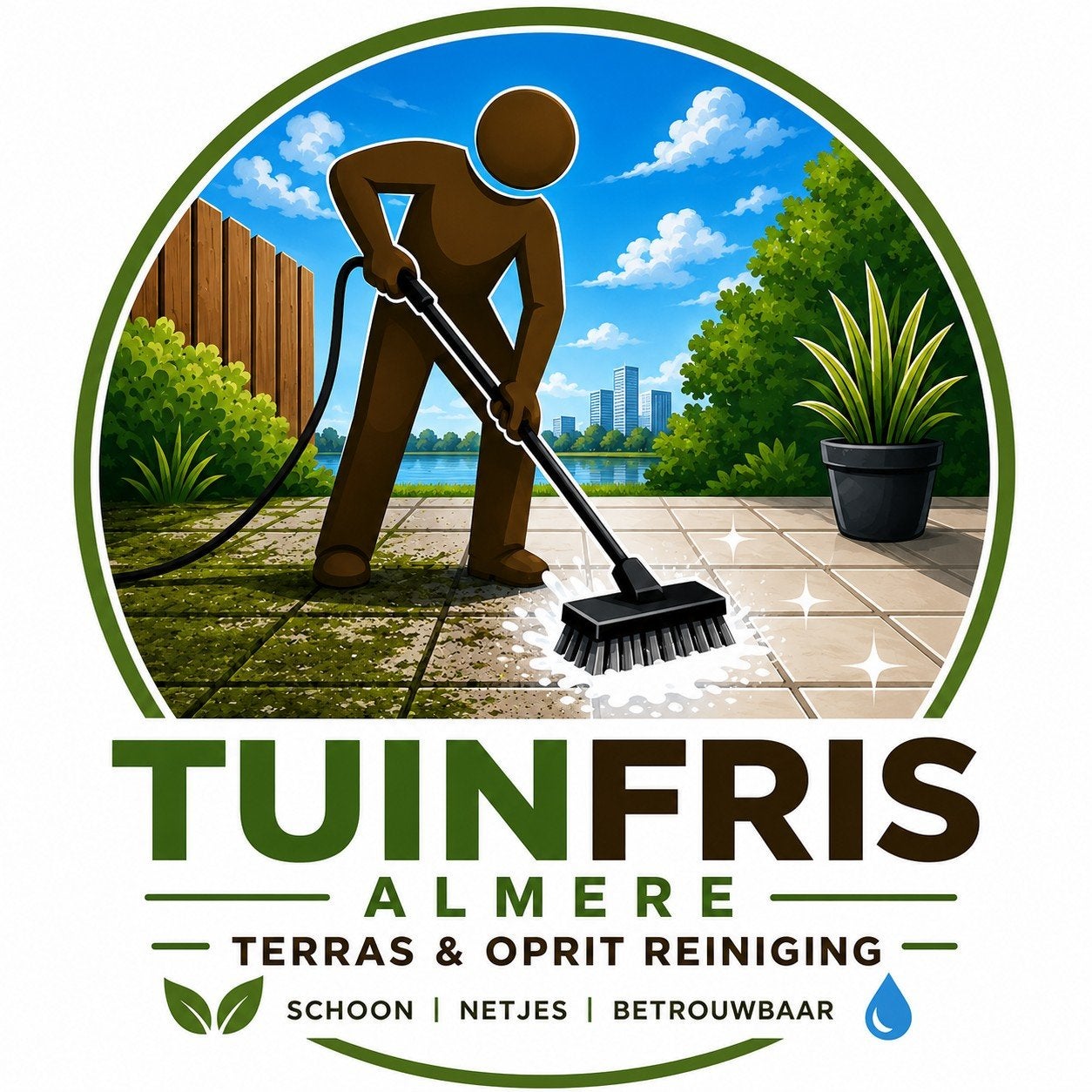 Terras/oprit reinigen  – groene aanslag verwijderen, Diensten en Vakmensen, Tuinmannen en Stratenmakers, Tuinonderhoud of Snoeiwerk