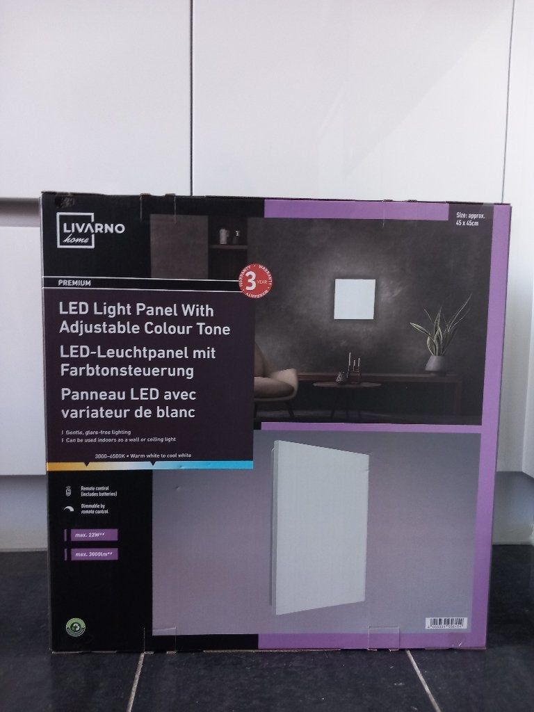 LED Plafondlamp 45x45cm dimbaar afstandsbediening gloednieuw, Huis en Inrichting, Ophalen of Verzenden, Nieuw, Kunststof, LED